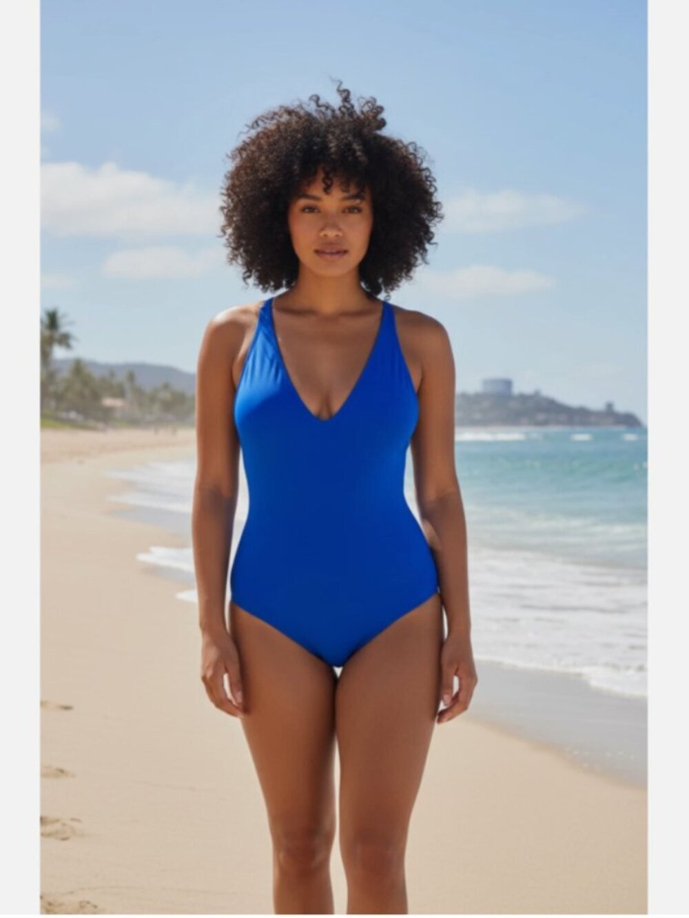 TA3 Plungey Blue Large (Short Torso Length) Sculpting Swimsuit NWT